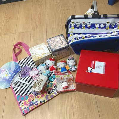 Sanrio Hello Kitty Goods Konvolut Plüschtier Essstäbchen Tasche Ware Japan Li...