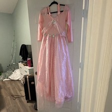 Girls Pink Princess Costume Dress, Long Sleeve Princess Theme Dress