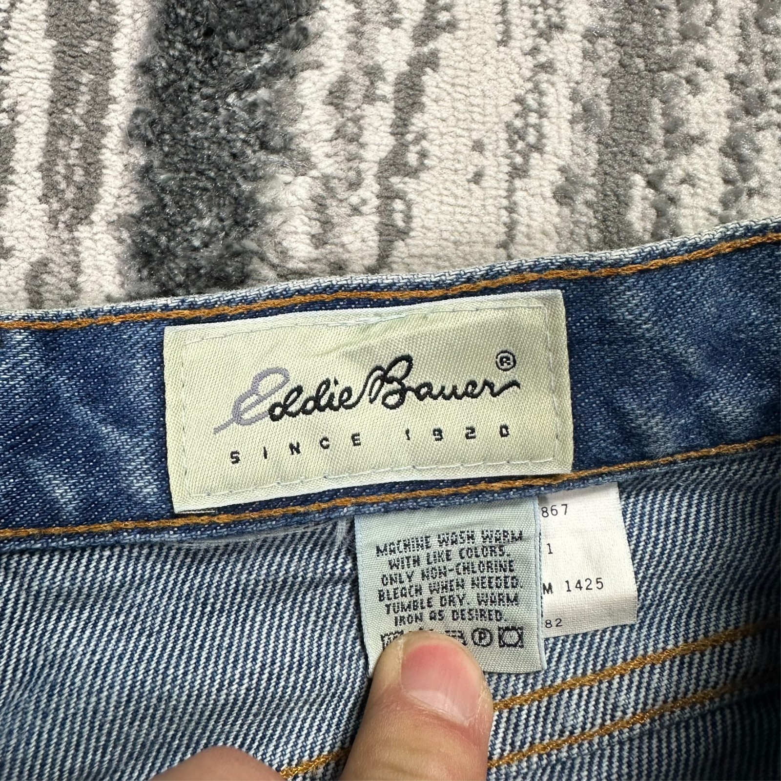 Women's Vintage Eddie Bauer 2000's Y2K Blue High Rise Sz W29 Denim Cotton Shorts image 4