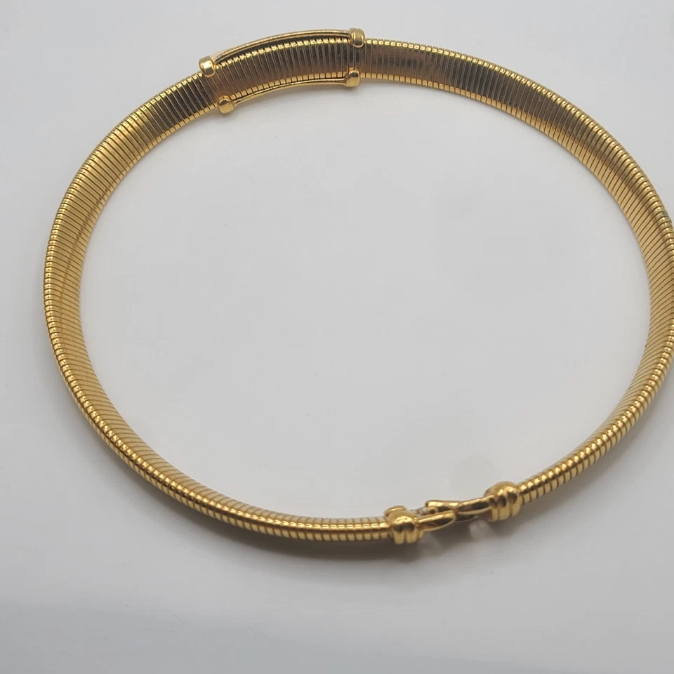 Vintage Monet Necklace Omega Creme Enamel 16" - Image 4 of 4