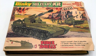 #ad Dinky 1034 Diecast Military Kit Tank 155mm Mobile Gun Toy LN Box $42.69