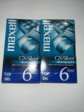 New Maxell T-120 Gx Silver VHS Sealed Up to 6 Hours Lot Of 2