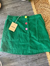 Mini Boden Girl's Green Corduroy Button Front Skirt Sz 7/8 New NWT Kids 44