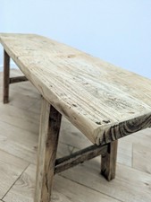 Vintage Pale Rustic Reclaimed Elm Coffee Table- Delivery Available 0282.