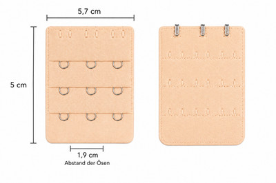 BH Verlängerung 3er Set 3 Haken BH Erweiterung Extender Schwarz Weiß Beige Bra