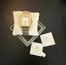 Michele Deco Mid Two-Tone Diamond Dial Watch ...