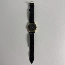 Seiko Watch Unisex Black Dial Gold Tone Round 5Y95-607A R1 Read Description