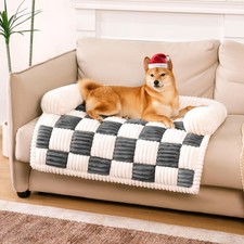 Pet Couch Covers, Large Dog Couch Bed Cover Black Square Plaid Washable