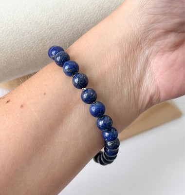 David Yurman Sterling Silver Lapis Lazuli Women's Spiritual Bead Bracelet 