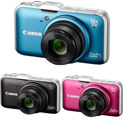 Canon PowerShot SX230 HS Digital Camera 12.1MP 14x Optical Zoom with Accessories
