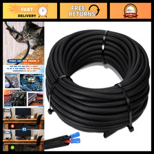 200ft Split Wire Loom Tubing 1/4" Flexible Electrical Conduit Protector Cover Bl