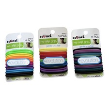3 Packs Scunci Gel Multicolior No-Slip Grip Hair Tie Holder 14 Ct 42 Pcs Total