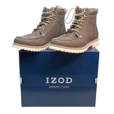 IZOD Miles Boot Men Size 11 Brown Memory Foam Moc Toe Lace Up Chukka Boots