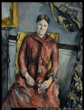 Paul Czanne Madame Hortense Fiquet 1850 1922 in a Red Dress O 1 Art Print Poster