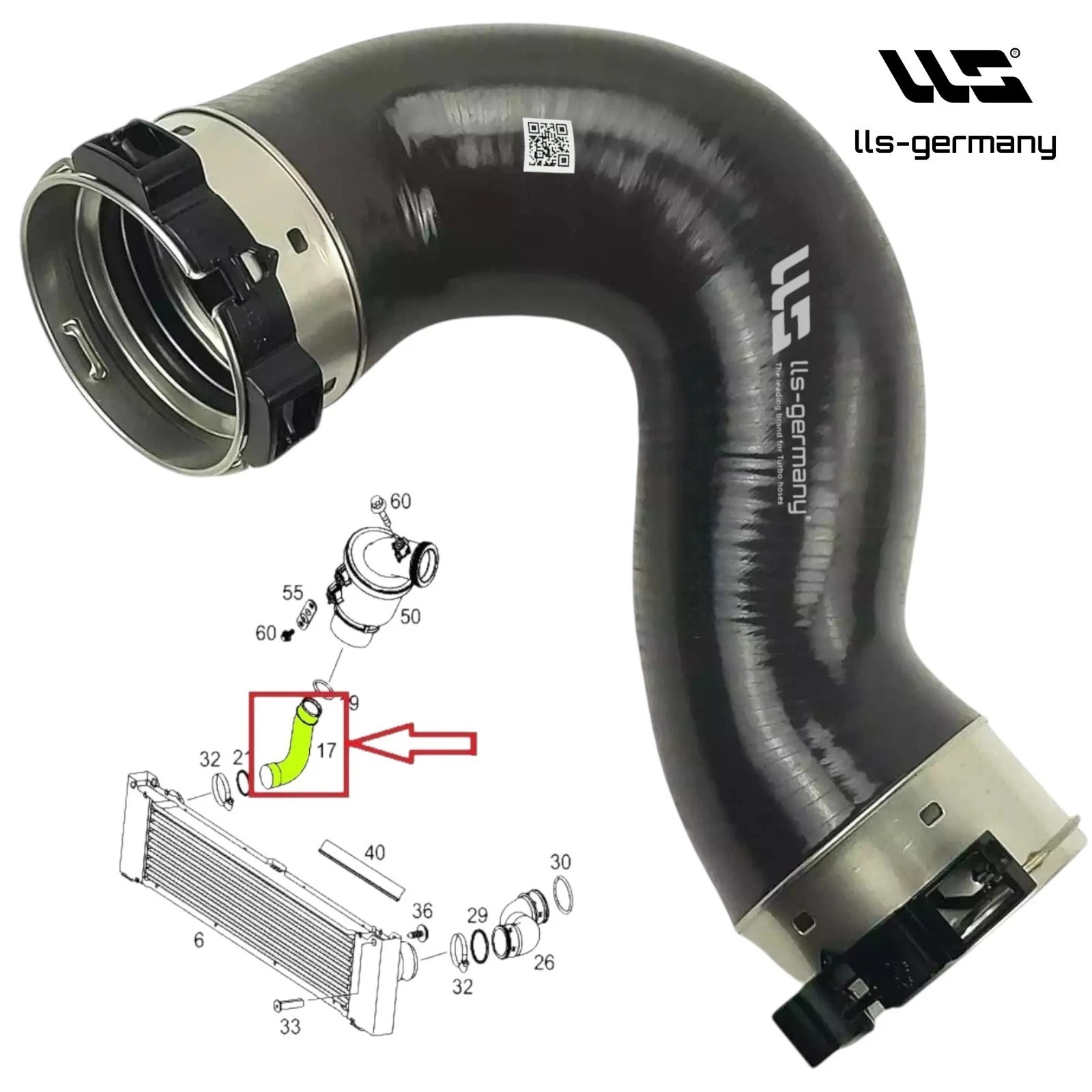 2x Turbo Air Intake Hose for Mercedes Vito Viano W639 110 113 116 CDI
