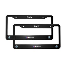 Bmw 2 Pack Stainless Steel Rust-proof License Plate Frame Holder Black