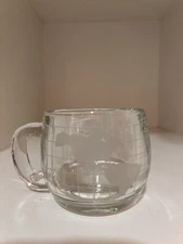 Vintage Nestlé World Globe Frosted Glass Mug 1970s Map Coffee Cup