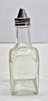 Vintage Gemco USA Clear Glass Vinegar or Oil Cruet 6'' Tall Drip Top Salad Ware
