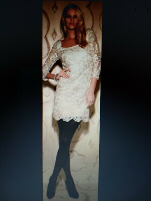 WHITE HOUSE BLACK MARKET 3/4 SLEEVE GOLD LACE SHIFT MINI DRESS, sz 4 NEW  w/TAGS | eBay