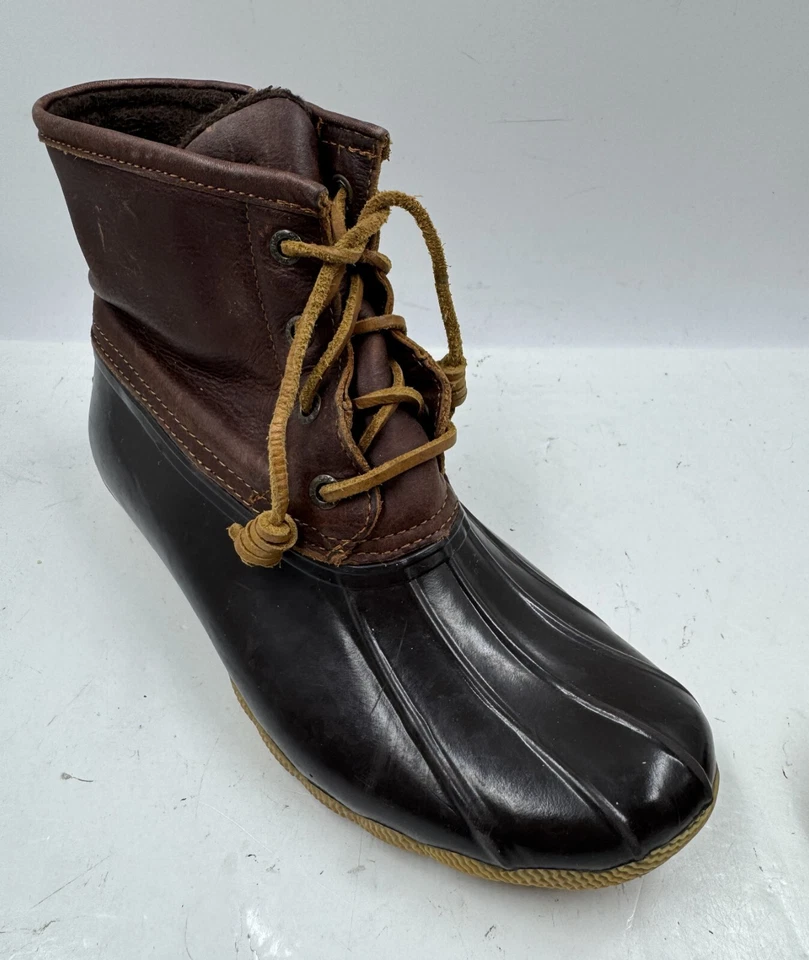 Botas para mujer Sperry de agua salada talla 8 marrón negro con cordones botas de pato STS91176 Foto 3 de 4