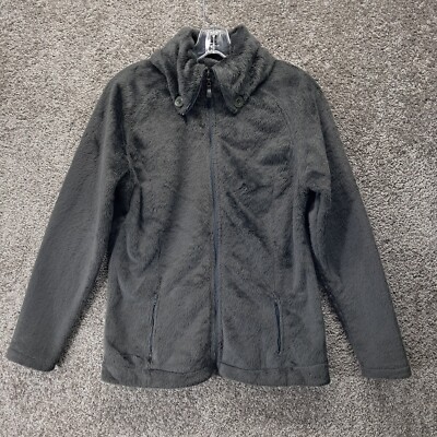 Merrell Women's Sherpa Fuzzy Fleece Jacket Super Soft Pockets Black Medium