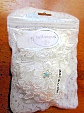 Wedding Garter Set, Floral Bridal Pearls NEW