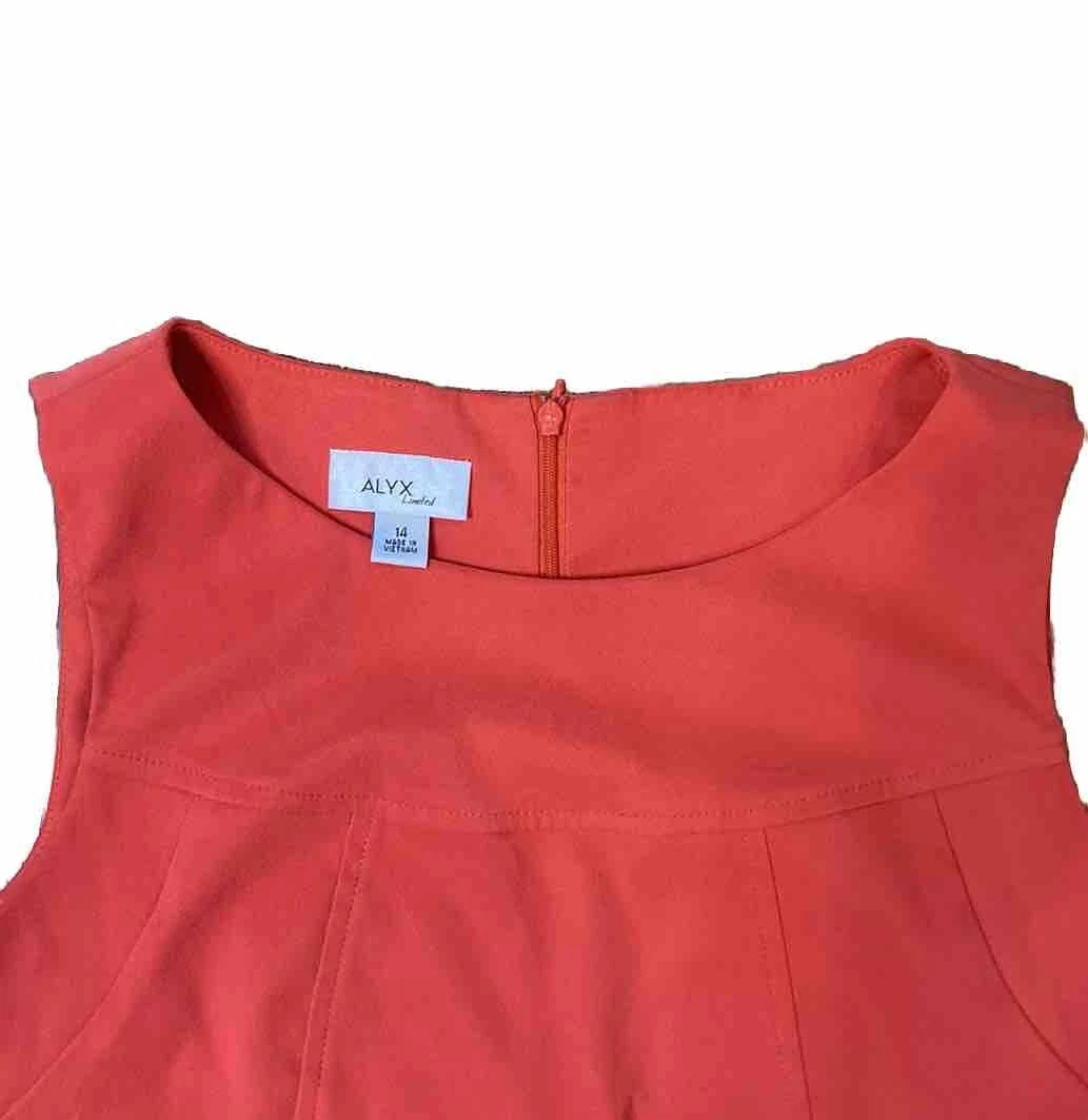 Abito da donna senza maniche rosa caldo Alyx Limited Petite in guaina al salmone taglia 14