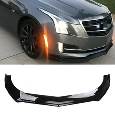 For Cadillac ATS CTS Front Bumper Lip Body Spoiler Splitter Body Kit Gloss Black
