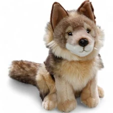 Coyote sitting approx. 25 cm, Stuffed Animal, Plush Toy
