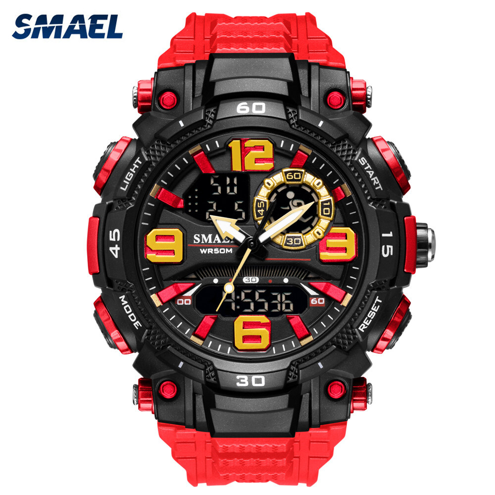 SMAEL Dual Display LED Digital Quartz Watch