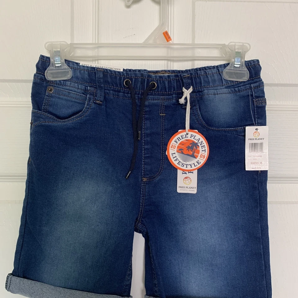 Free Planet Stretch Knit Denim Shorts-Slim Fit-Comfort Fit-Girl's Size 6 NEW - Image 2 of 4