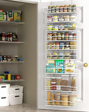 White 9-Tier Over-the-Door Pantry Organizer   Metal Hanging Storage Rack