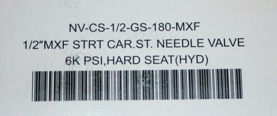 1/2" MNPT x 1/2" FNPT Steel Needle Valve (6000 Psi) NV-CS-1/2-GS-180-MXF - Image 4 of 4