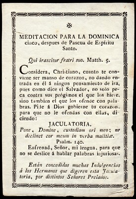 RELIGIOUS PAPER MEDITATION FOR FIVE WEEKS AFTER EASTER 17-18th ctry 150x100mm