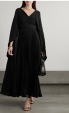 Valentino Cape-effect pleated silk maxi black dress - With Tags- RRP$15,600 AUD