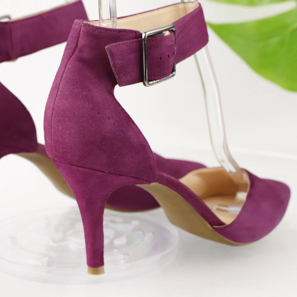 Cole Haan Womens Memphis Pump Size 9.5 Purple Suede Ankle Strap Heels Grand Os - Image 4 of 4