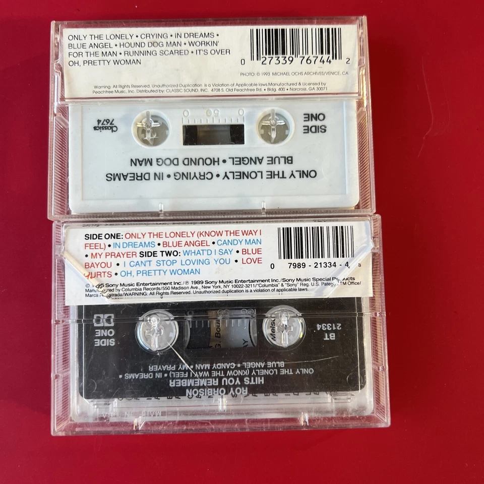 Lot of 2 Roy Orbison Cassette Tapes Oh, Pretty Woman Hits You Remember Foto 3 de 4