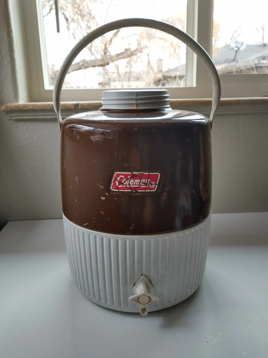 Coleman Cooler Jug Brown 2 Gallon Camping Water Thermos Vintage