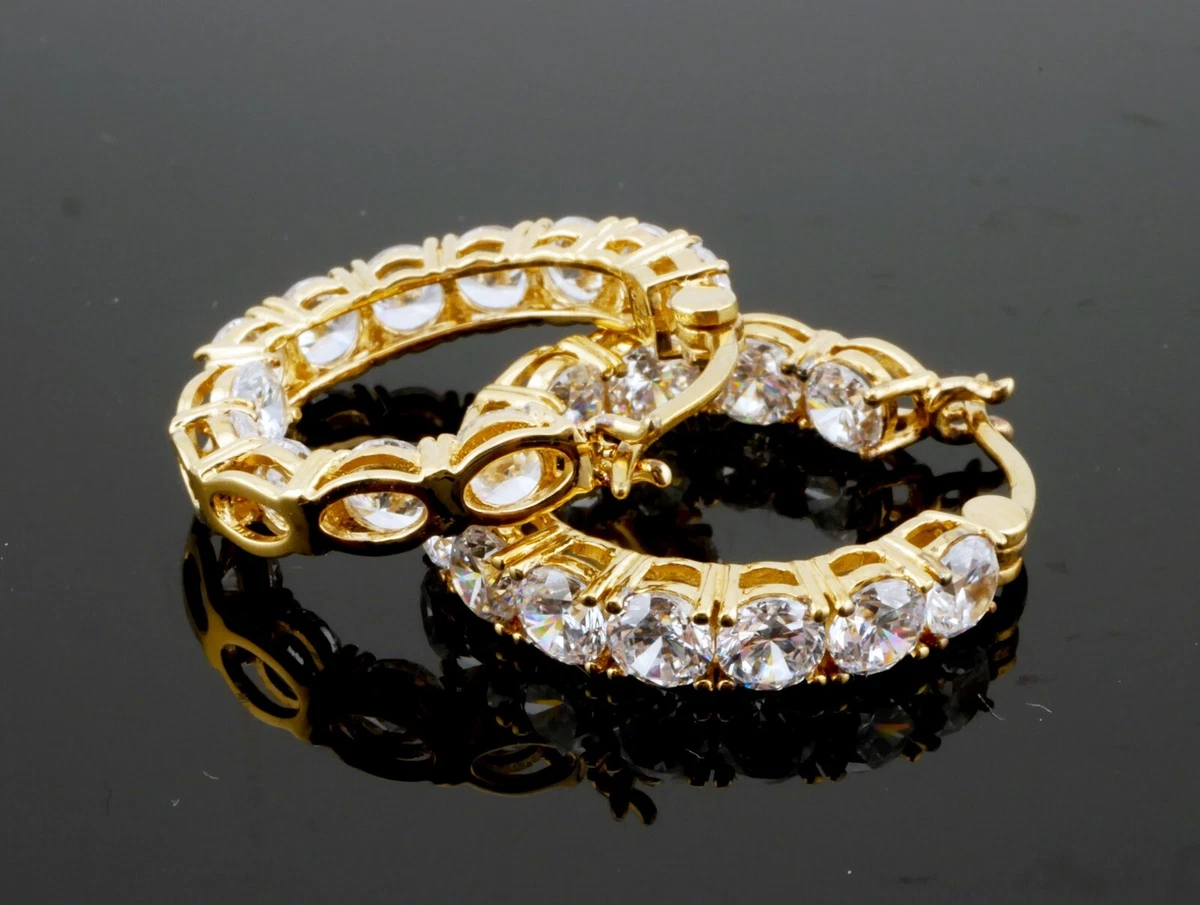 Diamonique hoop deals earrings