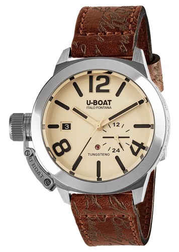 New U-Boat CLASSICO U-47 47MM AS 2 Beige Dial Leather Band Men's