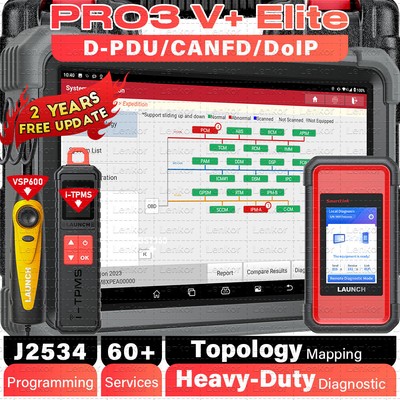 LAUNCH X431 PRO3S V+ 5.0 ELITE PRO5 Car Diagnostic Tool J2534 Programming Coding