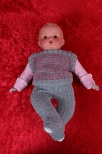 alte Massekopf Puppe Hr. 4 1/2 Babypuppe mit Glasaugen Stoffkörper 41 cm