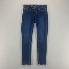 Calvin Klein Jeans Womens 2 Blue Ankle Skinny Denim Medium Wash Mid Rise 26x26