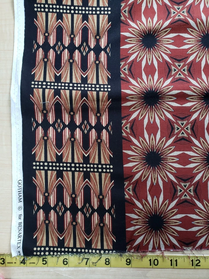 Benartex Fabric Gotham 2552 Brown Black Border  1.5 Yd X 43" Cotton - Image 3 of 4