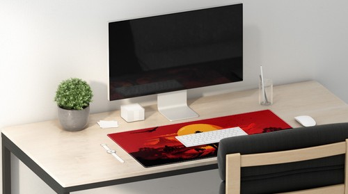 Gaming Mouse Pad Red Dead Wildwest Gaming Desk Mat- Large Desk Pad- Gift Gamers - Picture 2 of 9
