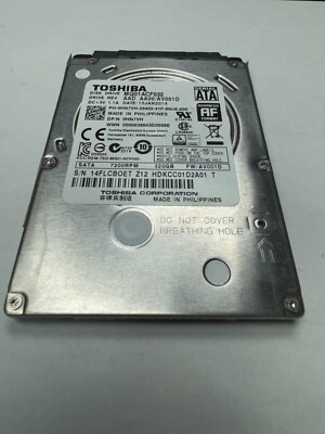 Toshiba 320GB 7200RPM 2,5'' SATA Laptop Festplatte MQ01ACF032 Thin HDD 7MM