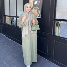 Abaya Women Kaftan Muslim Turkey Long Dress Maxi Robe Causal Loose Formal Party