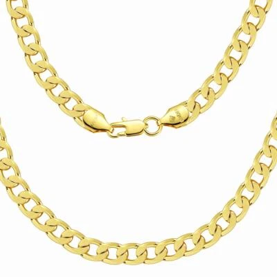 Herren Kette Gold vergoldet Panzerkette 24 Karat Halskette WASSERFREST K6080D - Bild 1 von 3