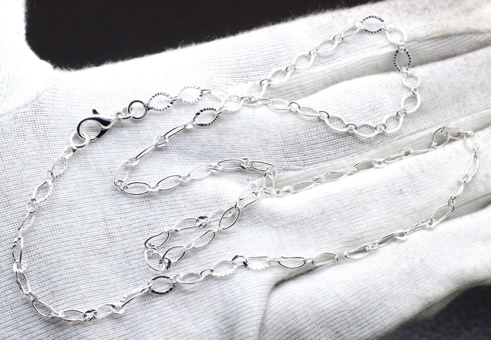 925 Sterling Silver Handmade Jewelry Beautiful Adorable Chain Necklace S-20-22"