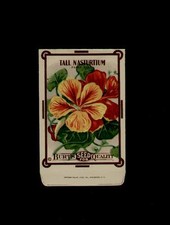 ANTIQUE 1910's BURTS TALL NASTURTIUM  SEED PACKET WOW